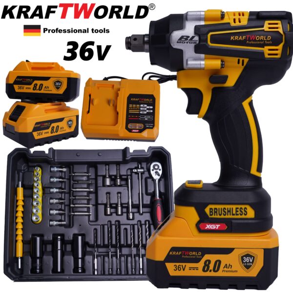 Αερόκλειδο μπαταρίας Γερμανικό KraftWorld BRUSHLESS 36V, 8Ah +35 Τεμάχια μπόνους